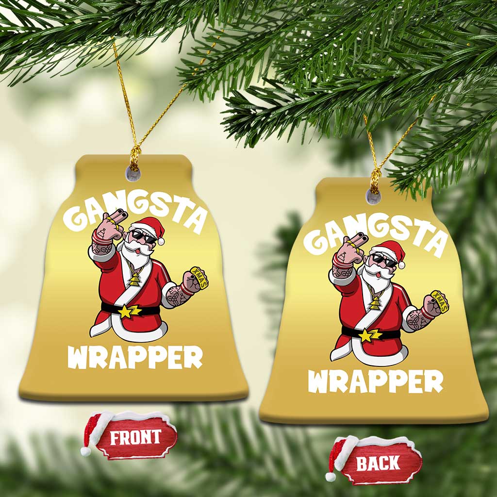 Gangsta Wrapper Funny Xmas Santa Hip Hop Christmas Ornament TS09