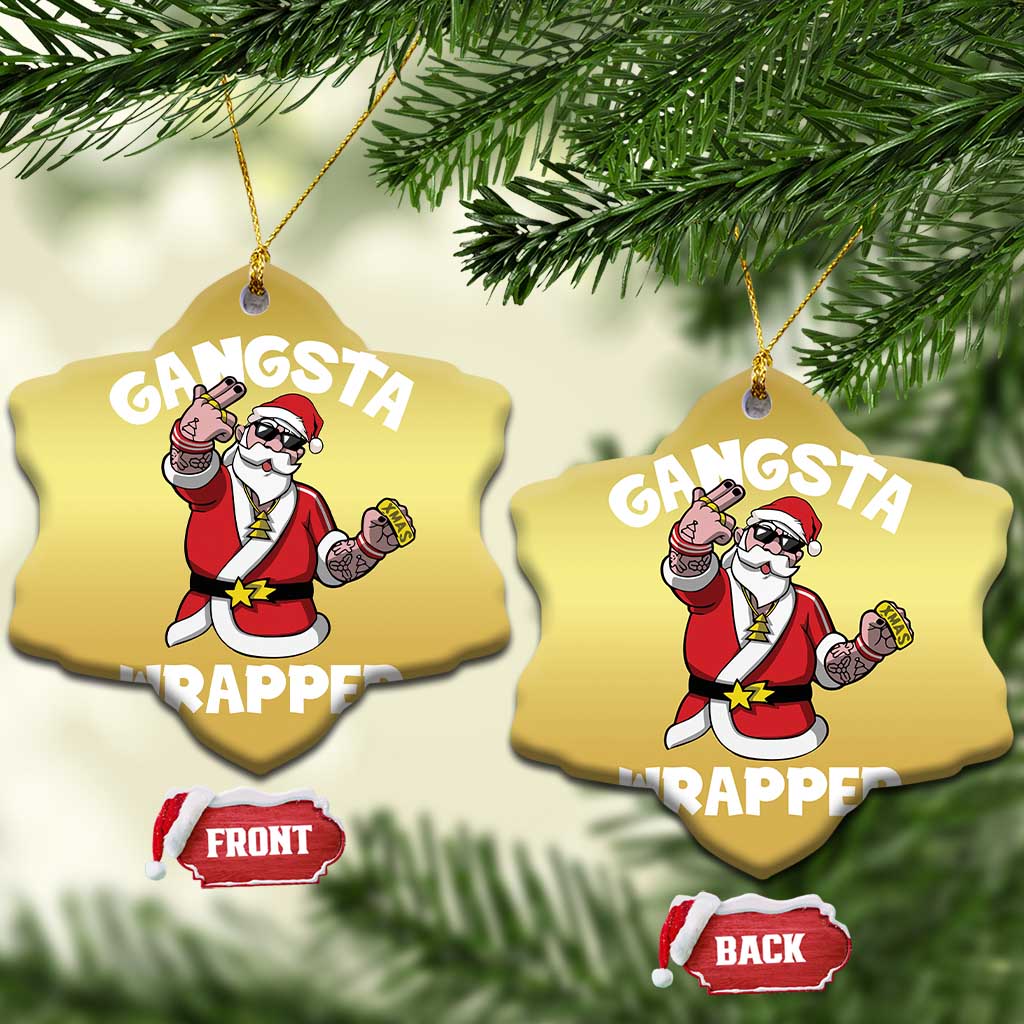 Gangsta Wrapper Funny Xmas Santa Hip Hop Christmas Ornament TS09