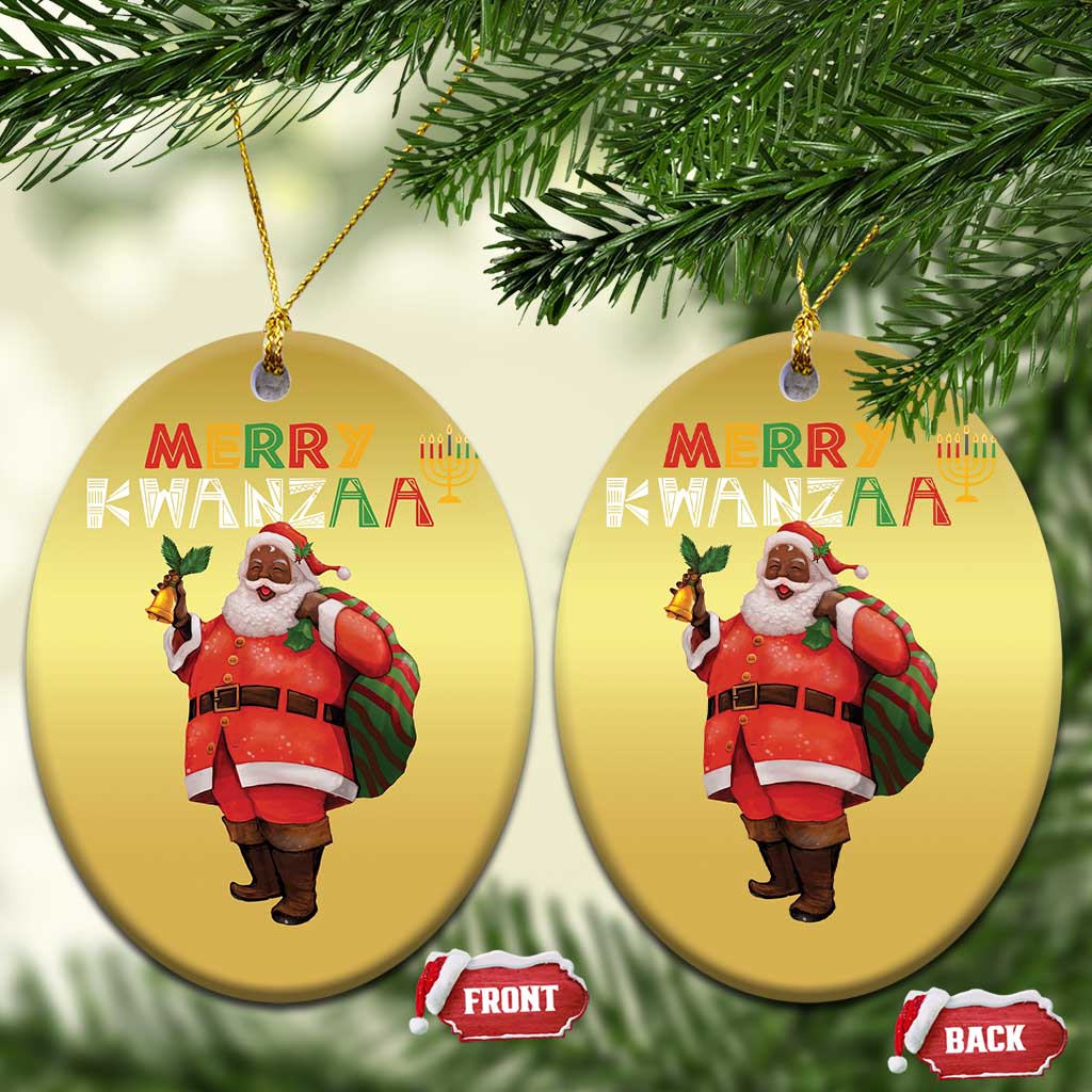 Merry Kwanzaa African American Xmas Santa Christmas Ornament TS09