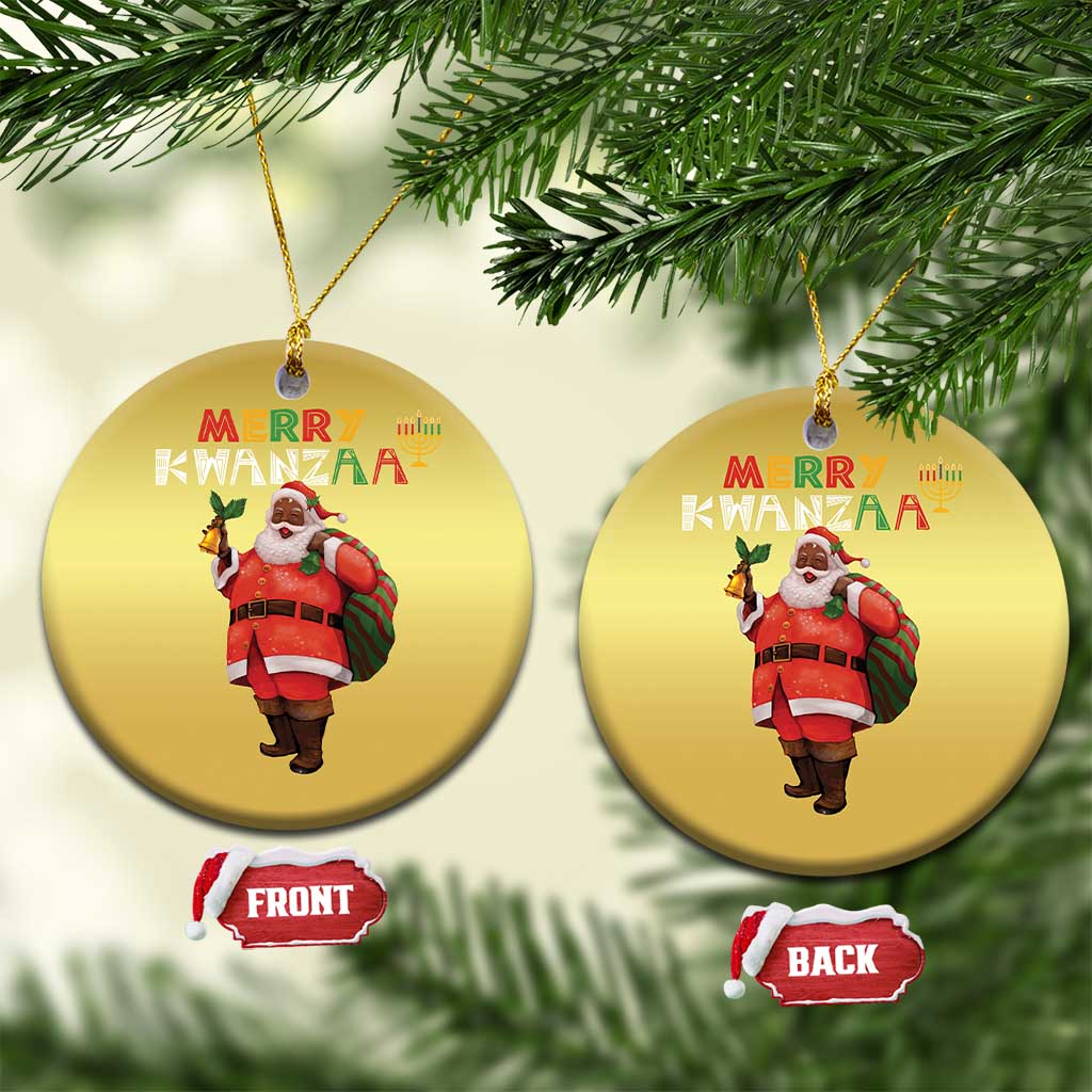 Merry Kwanzaa African American Xmas Santa Christmas Ornament TS09