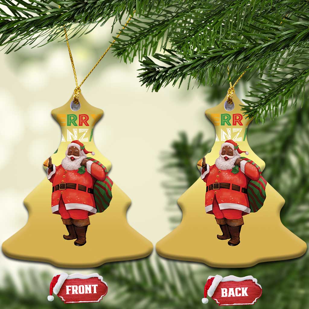 Merry Kwanzaa African American Xmas Santa Christmas Ornament TS09