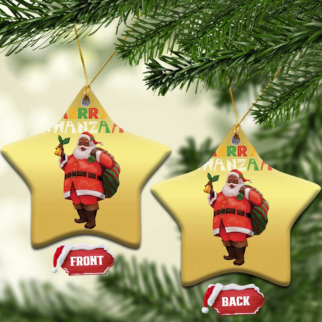 Merry Kwanzaa African American Xmas Santa Christmas Ornament TS09