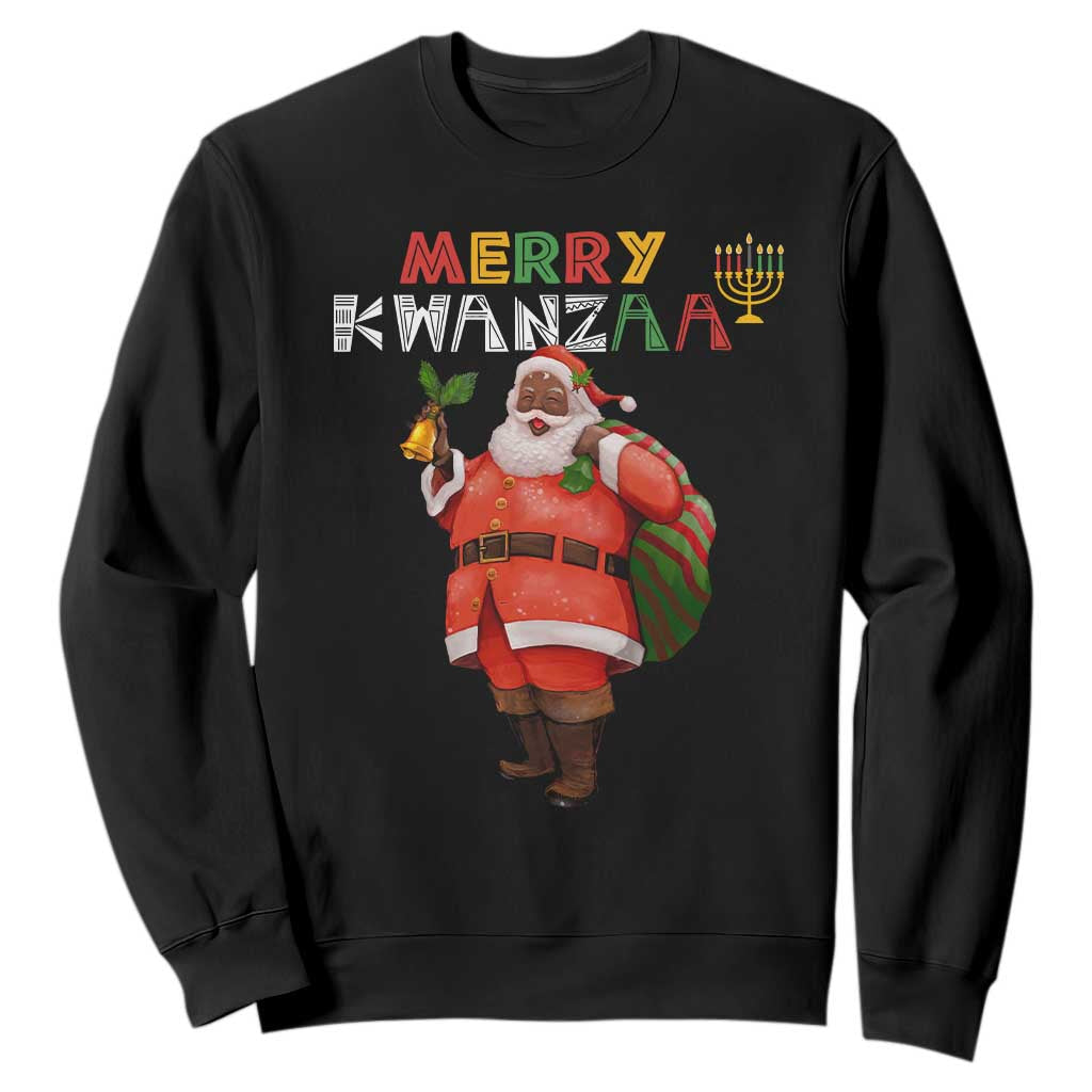 African American Xmas Merry Kwanzaa Santa Sweatshirt TS09