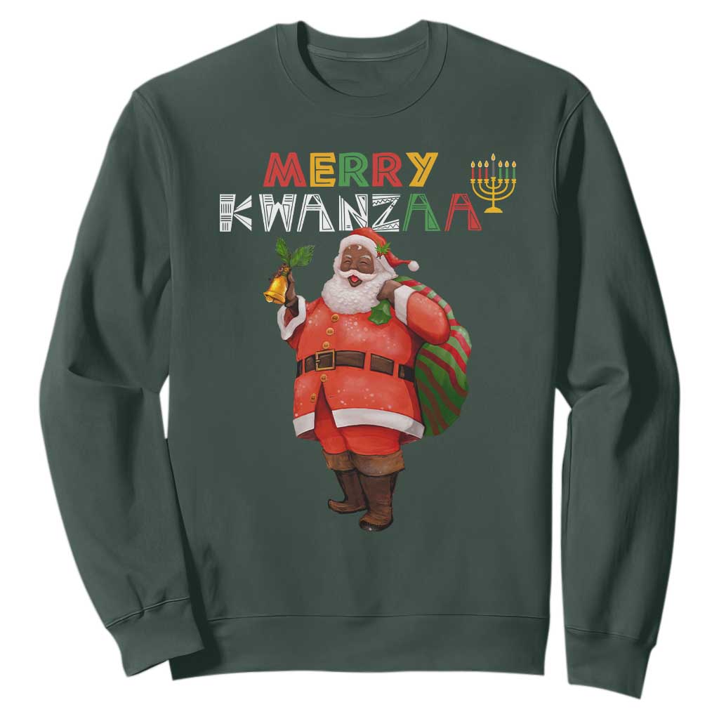 African American Xmas Merry Kwanzaa Santa Sweatshirt TS09