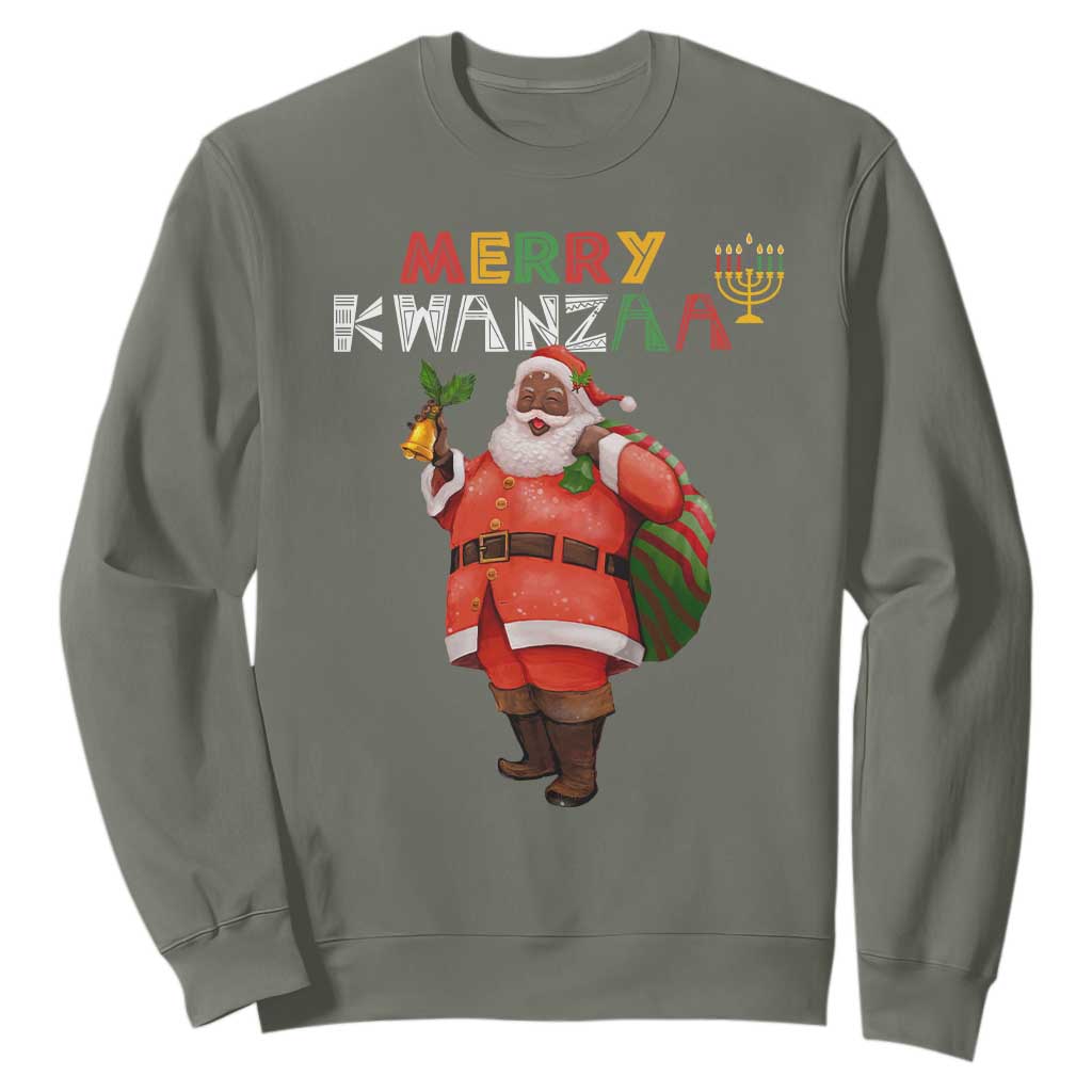 African American Xmas Merry Kwanzaa Santa Sweatshirt TS09