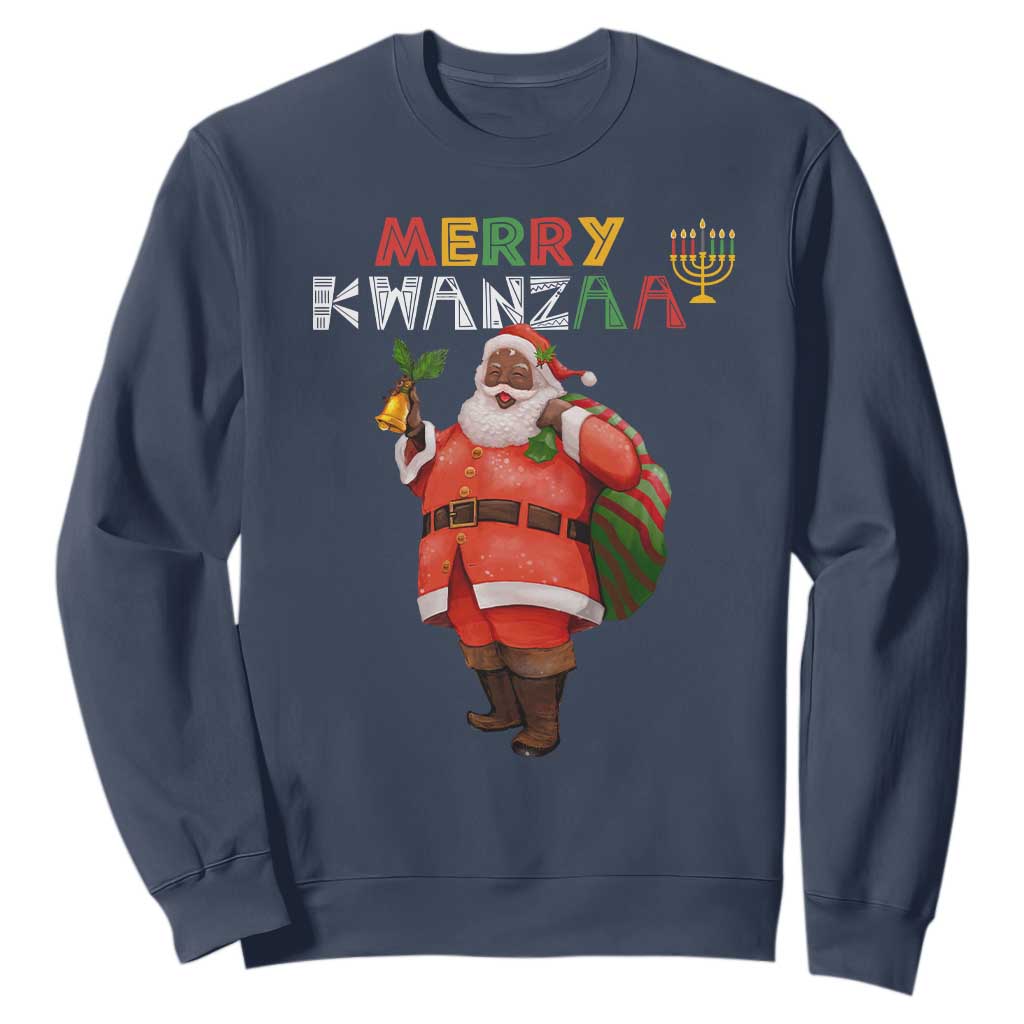 African American Xmas Merry Kwanzaa Santa Sweatshirt TS09