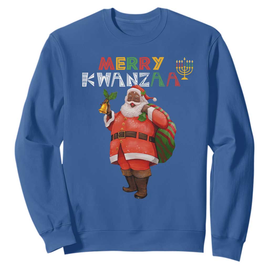 African American Xmas Merry Kwanzaa Santa Sweatshirt TS09