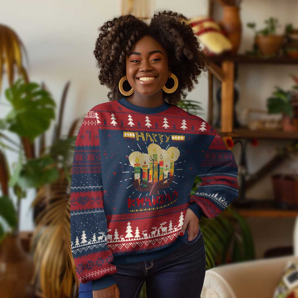 African American Xmas Happy Kwanzaa Ugly Christmas Sweater TS09