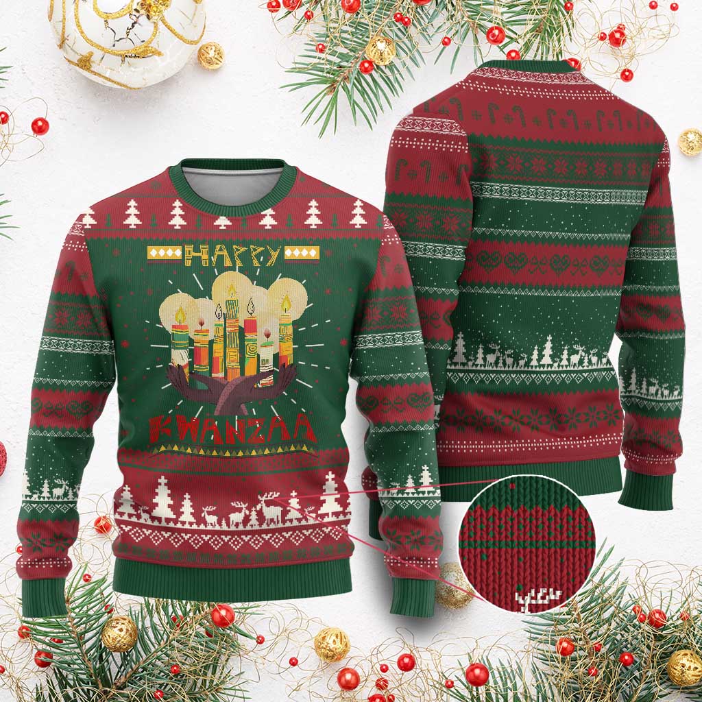 African American Xmas Happy Kwanzaa Ugly Christmas Sweater TS09