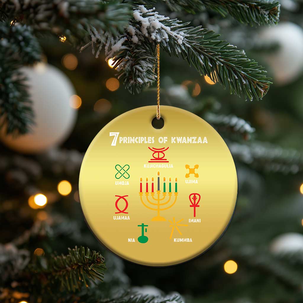 7 Principles Of Kwanzaa African American Xmas Christmas Ornament TS09