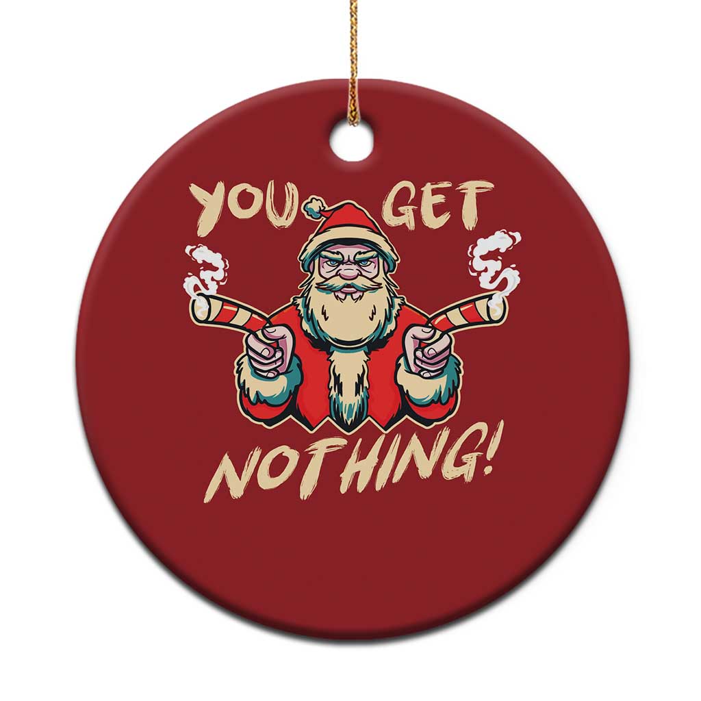 Funny Xmas Gangsta Santa Christmas Ornament You Get Nothing Angry Santa Candy Gun TS09