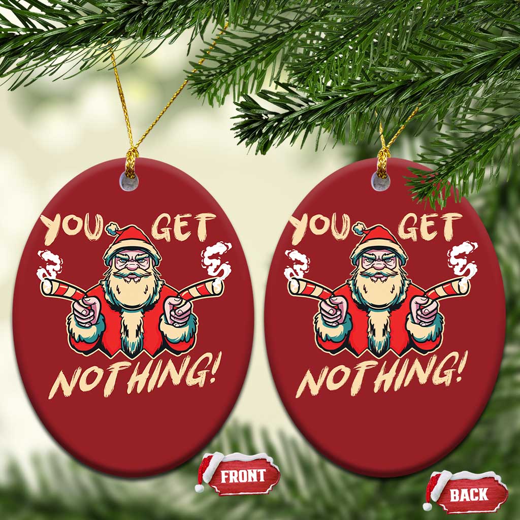 Funny Xmas Gangsta Santa Christmas Ornament You Get Nothing Angry Santa Candy Gun TS09