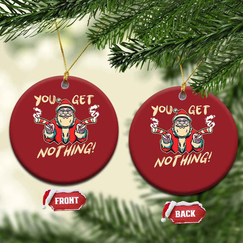 Funny Xmas Gangsta Santa Christmas Ornament You Get Nothing Angry Santa Candy Gun TS09