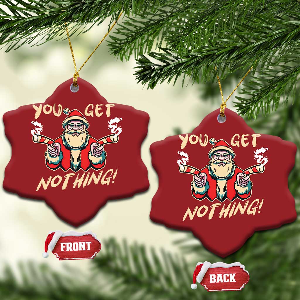 Funny Xmas Gangsta Santa Christmas Ornament You Get Nothing Angry Santa Candy Gun TS09