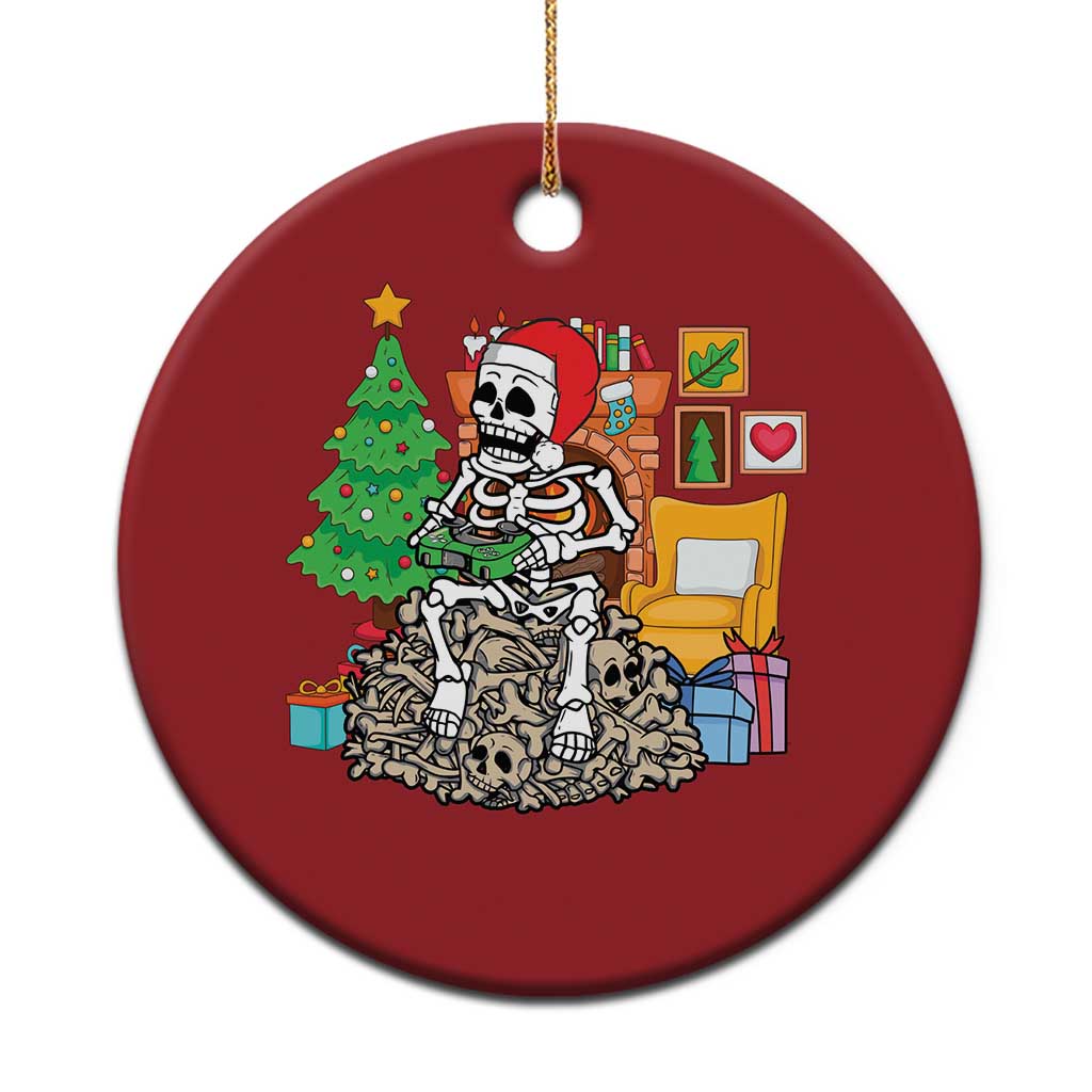 Christmas Gamer Skeleton Gaming Christmas Ornament TS09