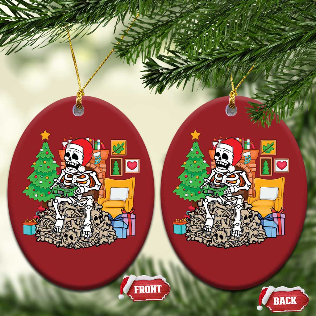 Christmas Gamer Skeleton Gaming Christmas Ornament TS09
