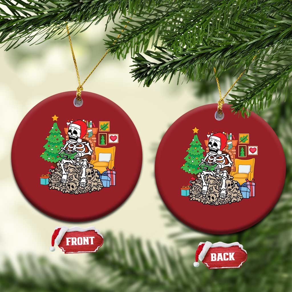 Christmas Gamer Skeleton Gaming Christmas Ornament TS09