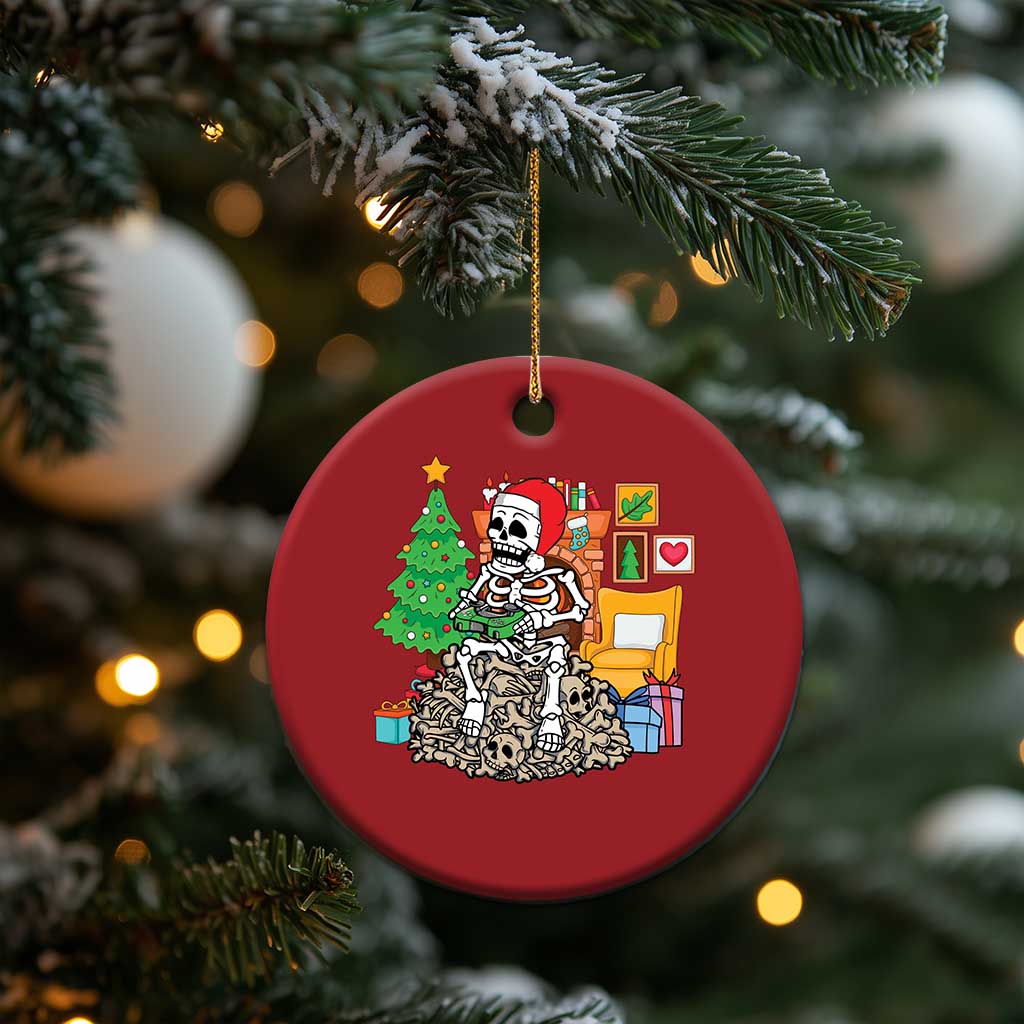 Christmas Gamer Skeleton Gaming Christmas Ornament TS09
