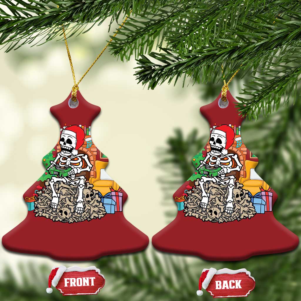 Christmas Gamer Skeleton Gaming Christmas Ornament TS09