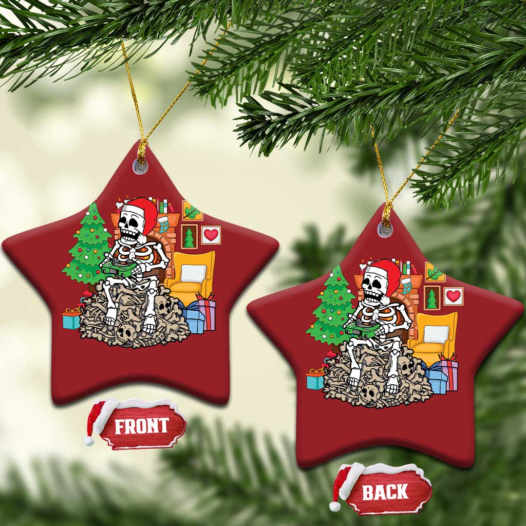 Christmas Gamer Skeleton Gaming Christmas Ornament TS09