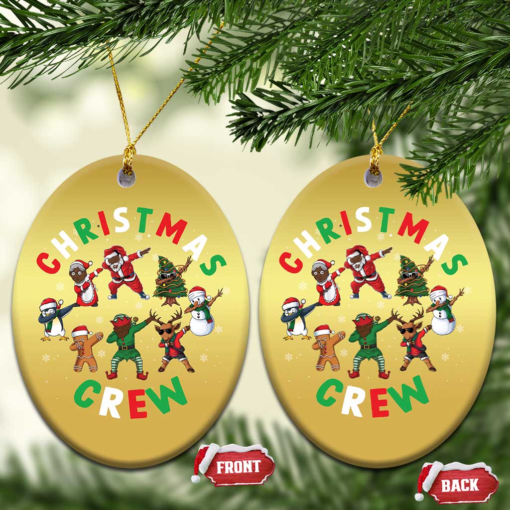 Xmas Crew Christmas Ornament Black African American Santa Reindeer Snowman Dabbing TS09