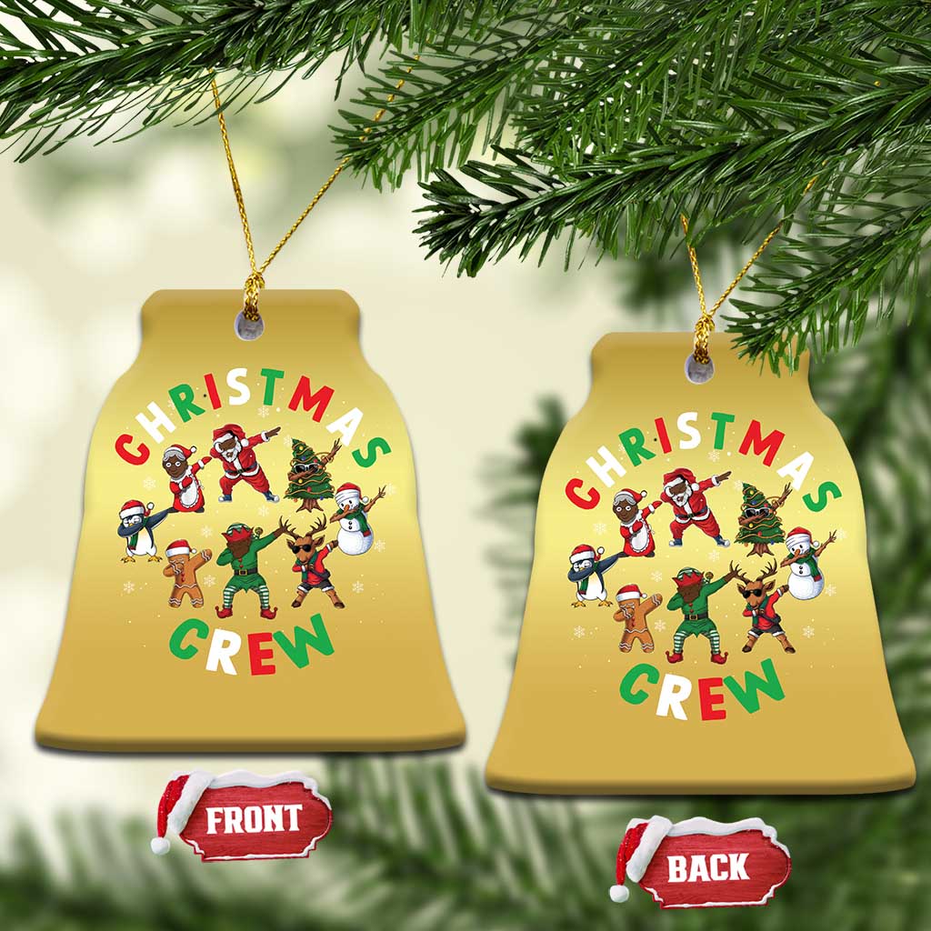 Xmas Crew Christmas Ornament Black African American Santa Reindeer Snowman Dabbing TS09