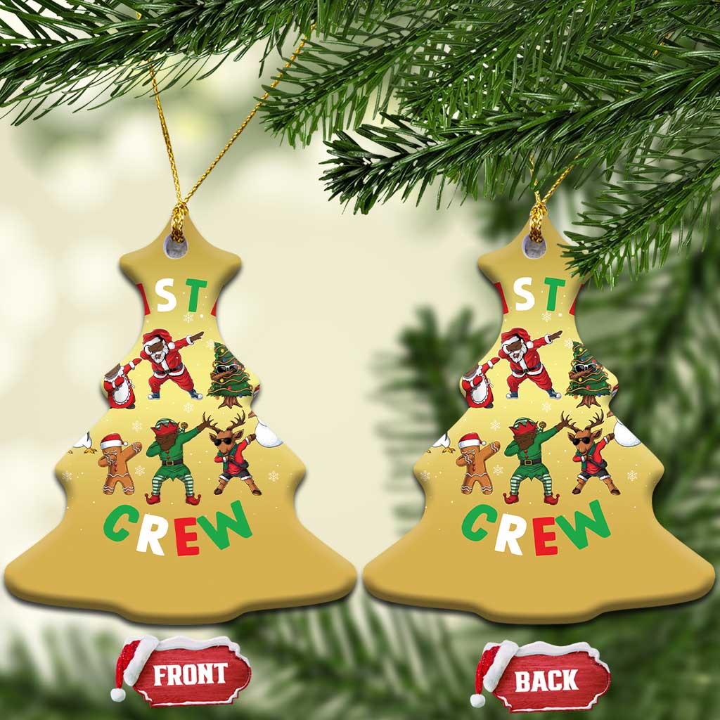 Xmas Crew Christmas Ornament Black African American Santa Reindeer Snowman Dabbing TS09