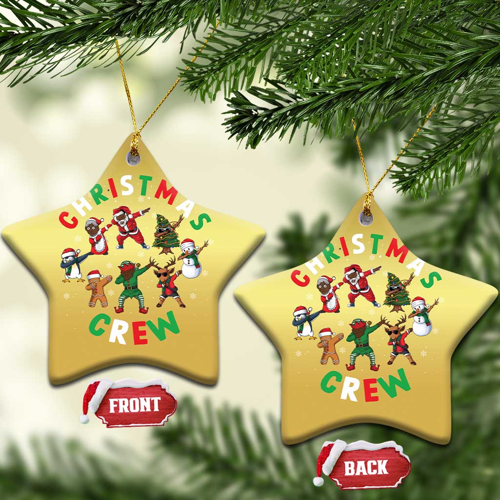 Xmas Crew Christmas Ornament Black African American Santa Reindeer Snowman Dabbing TS09