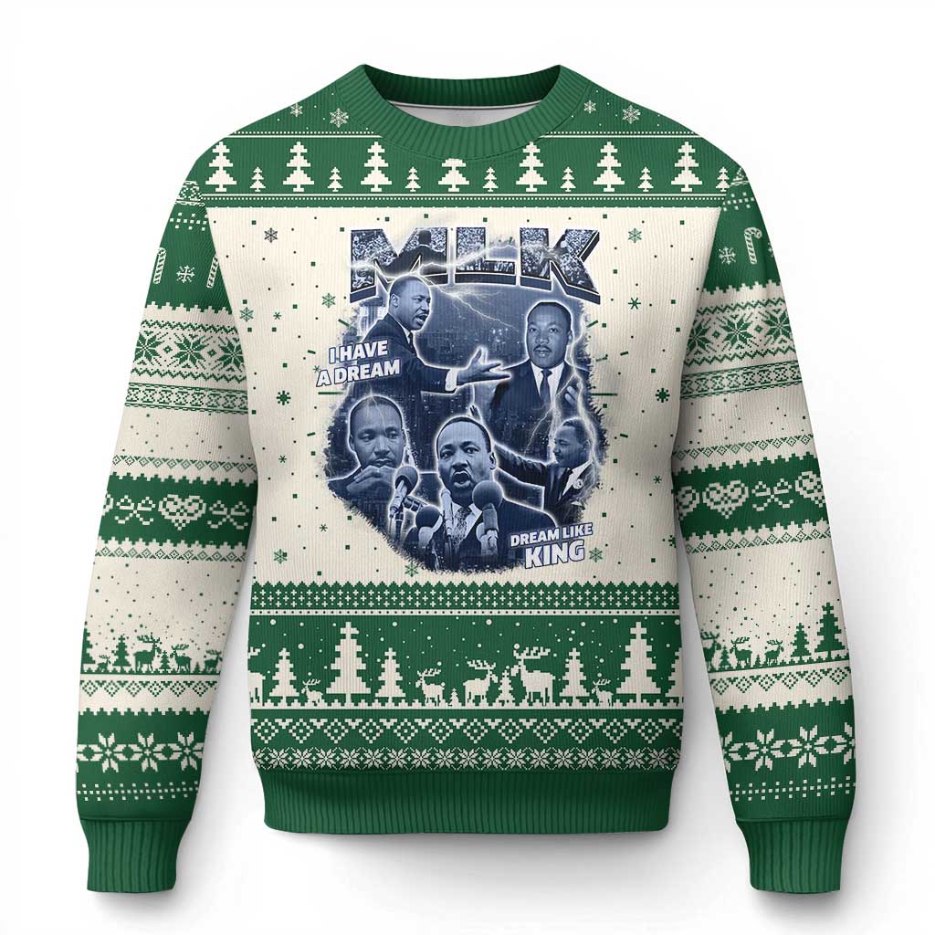 Martin Luther King Jr Ugly Christmas Sweater I Have A Dream Like King MLK Day Black History TS09