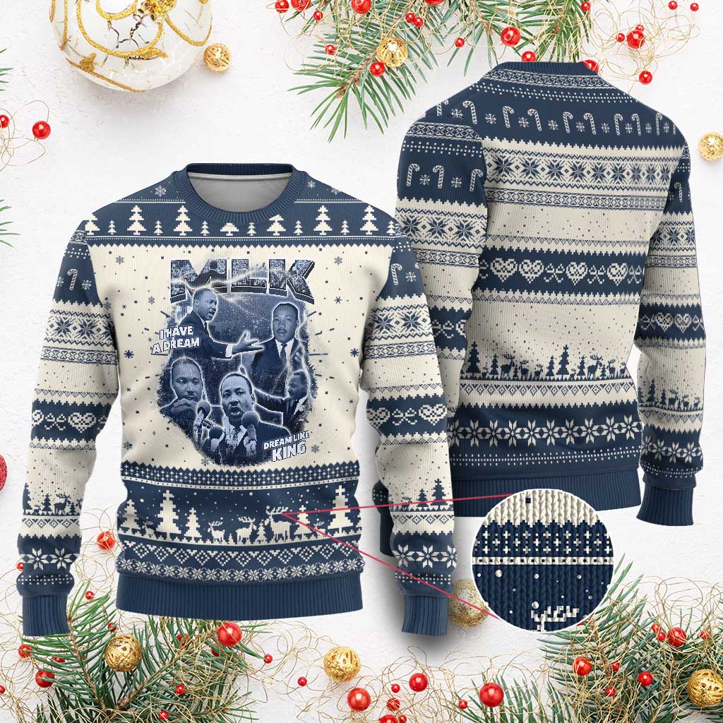 Martin Luther King Jr Ugly Christmas Sweater I Have A Dream Like King MLK Day Black History TS09