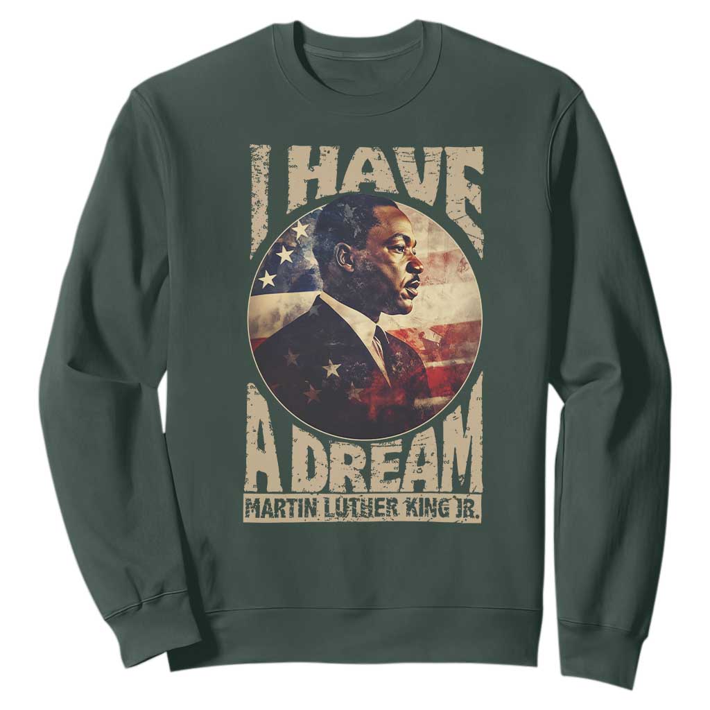 Martin Luther King Jr Sweatshirt I Have A Dream American Flag Black History MLK Day TS09