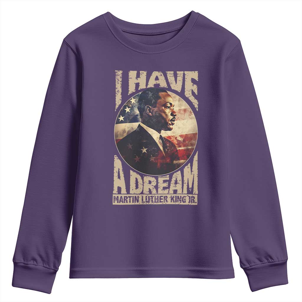 Martin Luther King Jr Youth Sweatshirt I Have A Dream American Flag Black History MLK Day TS09
