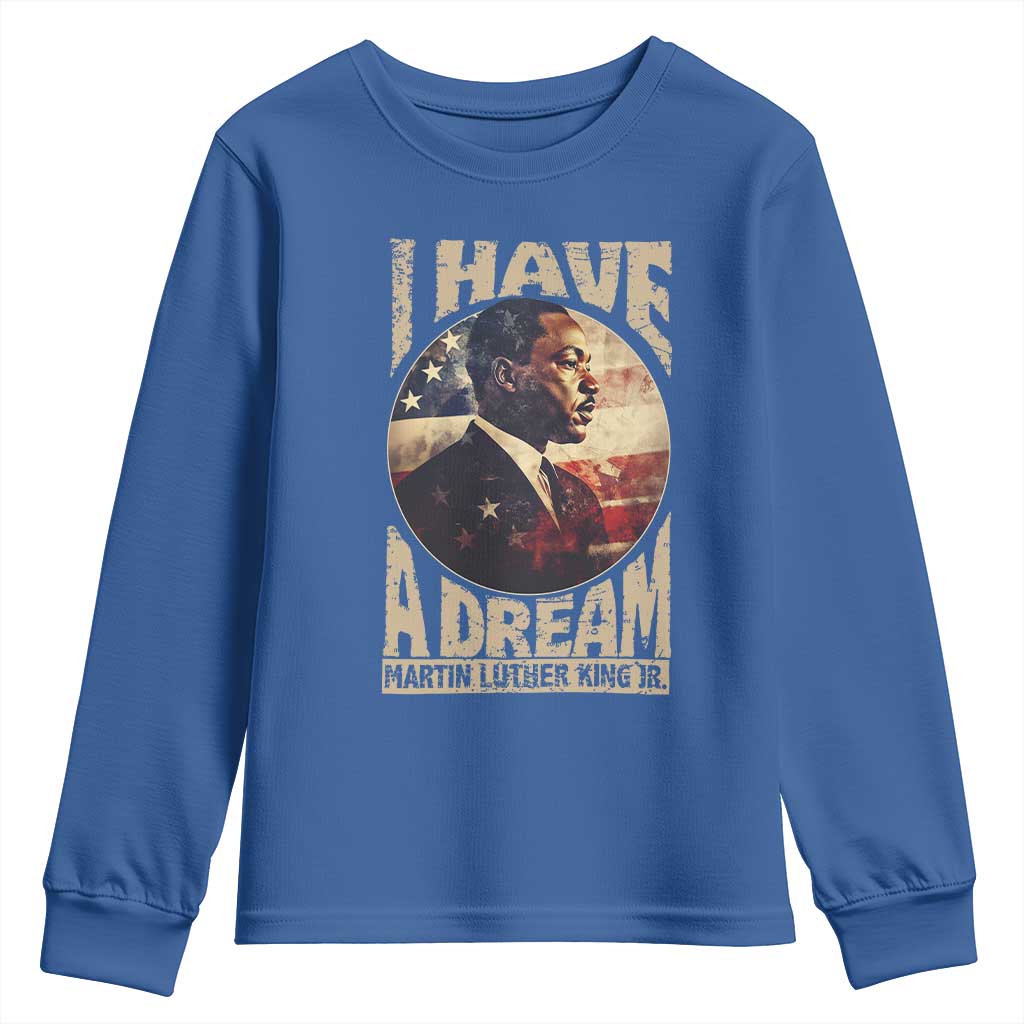 Martin Luther King Jr Youth Sweatshirt I Have A Dream American Flag Black History MLK Day TS09