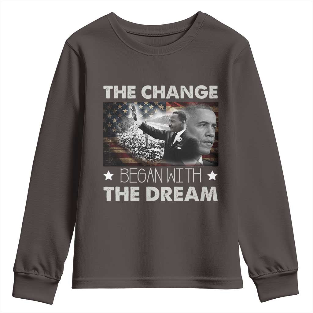 MLK Obama Youth Sweatshirt The Change Began With The Dream TS09
