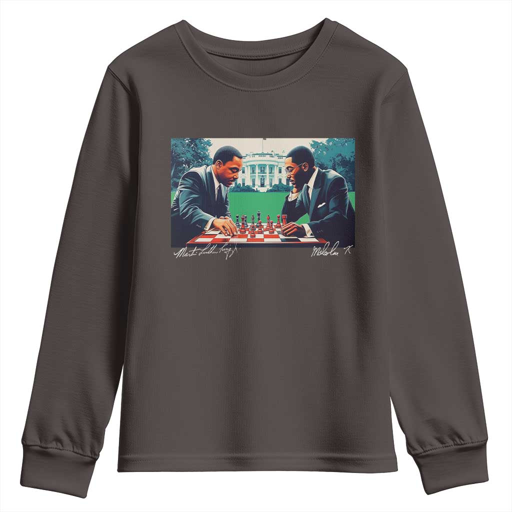Malcolm X Martin Luther King Jr Youth Sweatshirt Playing Chess White House Black History TS09