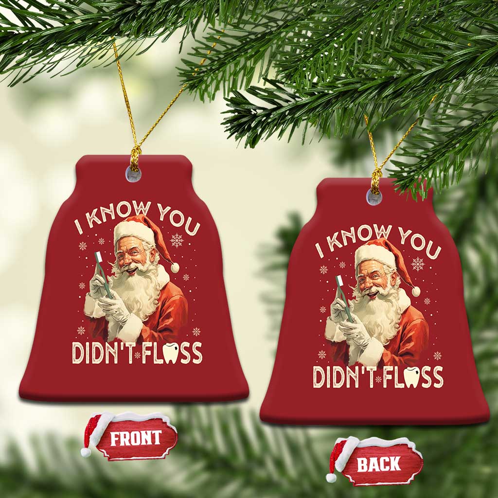 Xmas Dentist Christmas Ornament I Know You Didn't Floss Dental Santa TS09