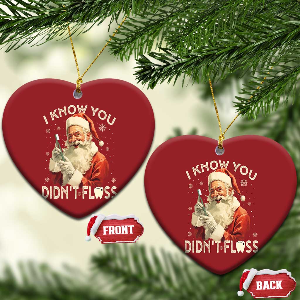 Xmas Dentist Christmas Ornament I Know You Didn't Floss Dental Santa TS09