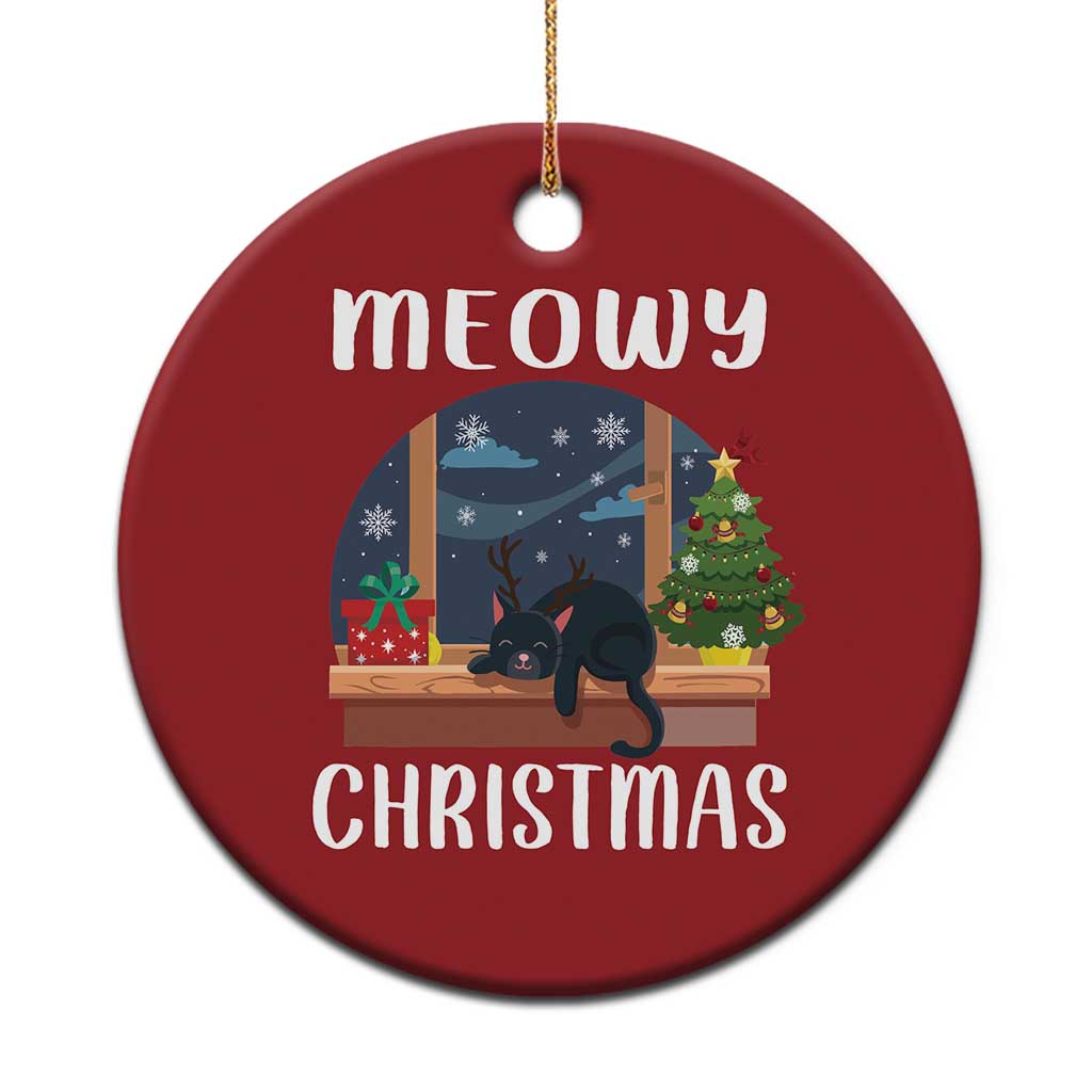 Funny Xmas Cat Christmas Ornament Reindeer Cat Chillin' Meowy TS09