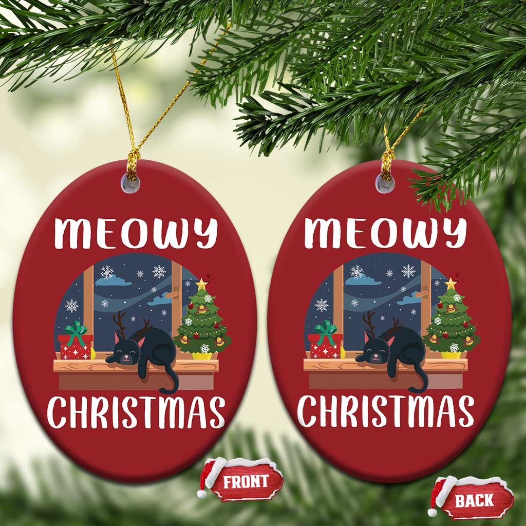 Funny Xmas Cat Christmas Ornament Reindeer Cat Chillin' Meowy TS09