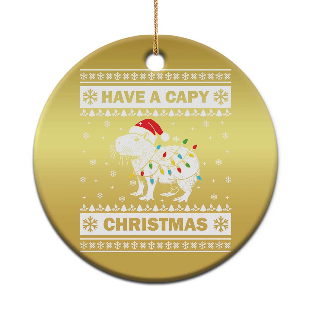 Funny Capybara Xmas Christmas Ornament Have A Capy Christmas Light TS09