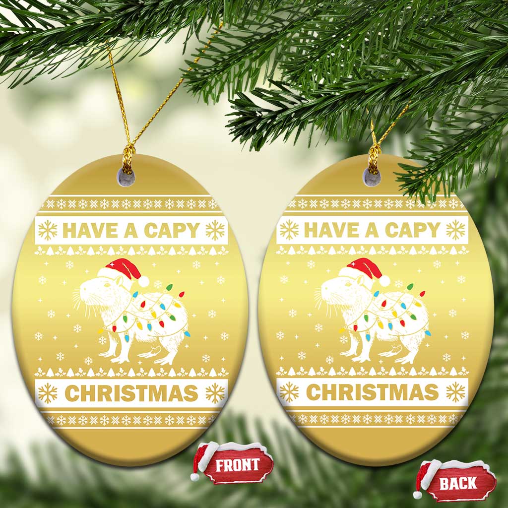 Funny Capybara Xmas Christmas Ornament Have A Capy Christmas Light TS09