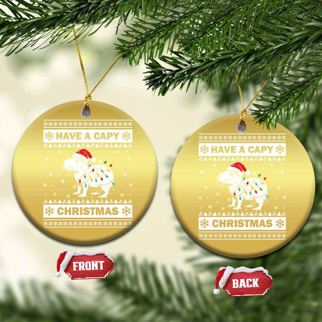Funny Capybara Xmas Christmas Ornament Have A Capy Christmas Light TS09