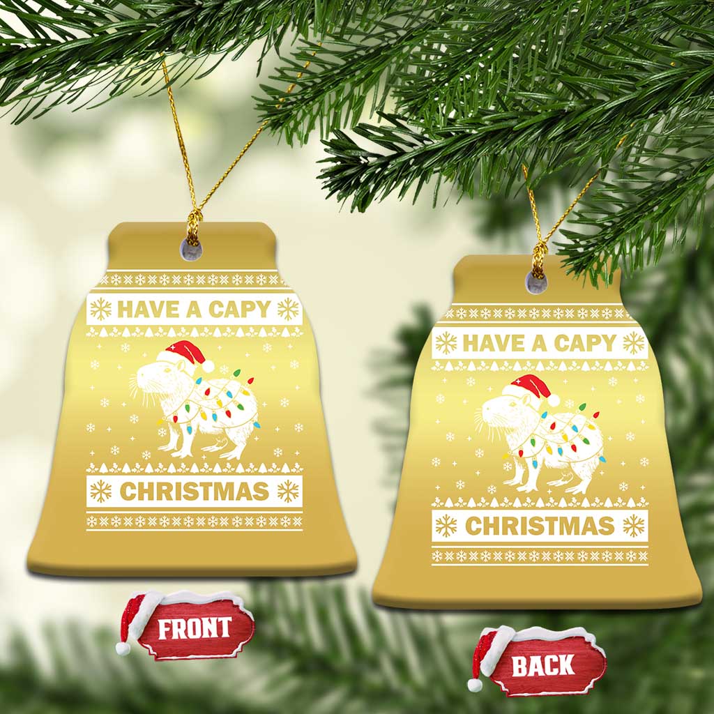 Funny Capybara Xmas Christmas Ornament Have A Capy Christmas Light TS09