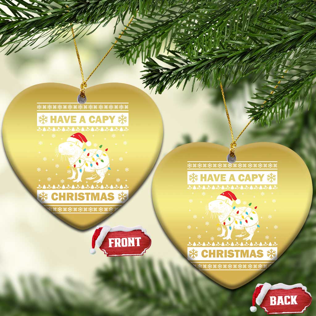 Funny Capybara Xmas Christmas Ornament Have A Capy Christmas Light TS09