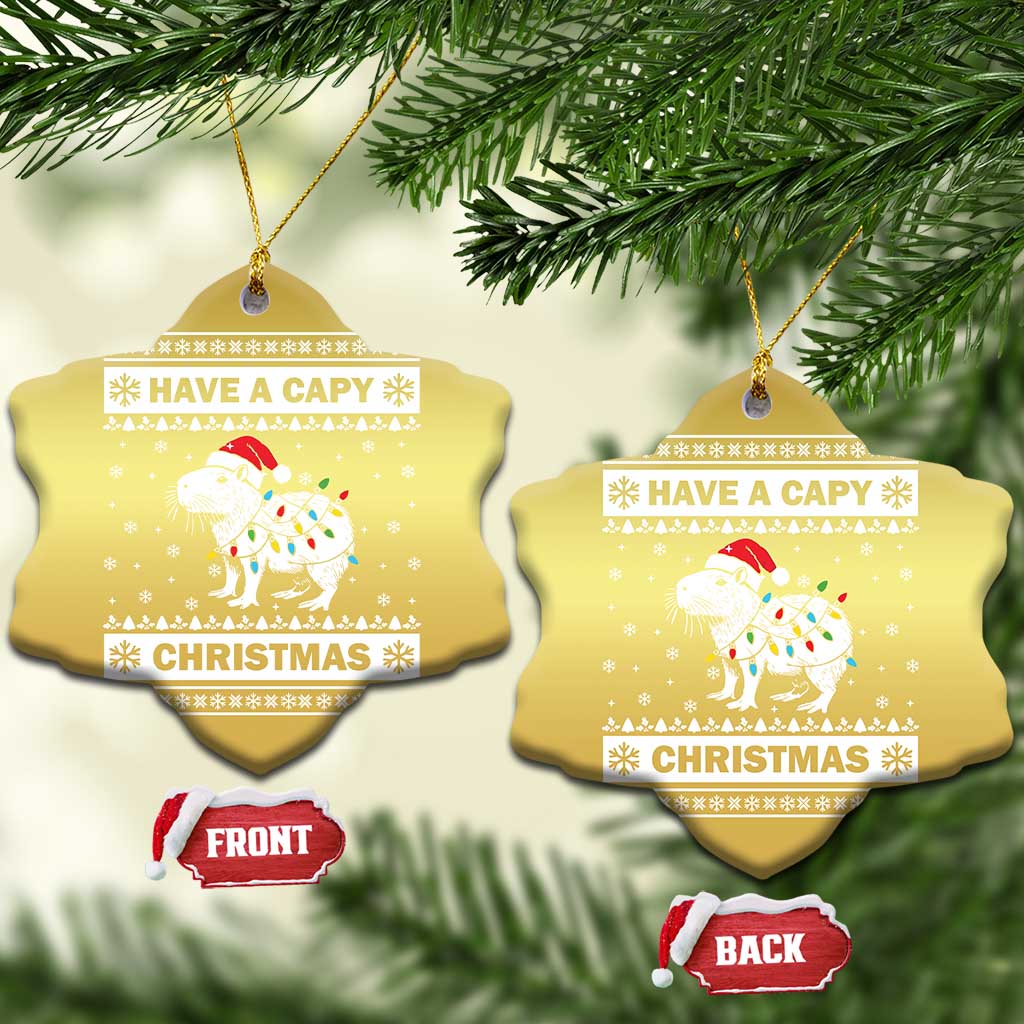 Funny Capybara Xmas Christmas Ornament Have A Capy Christmas Light TS09
