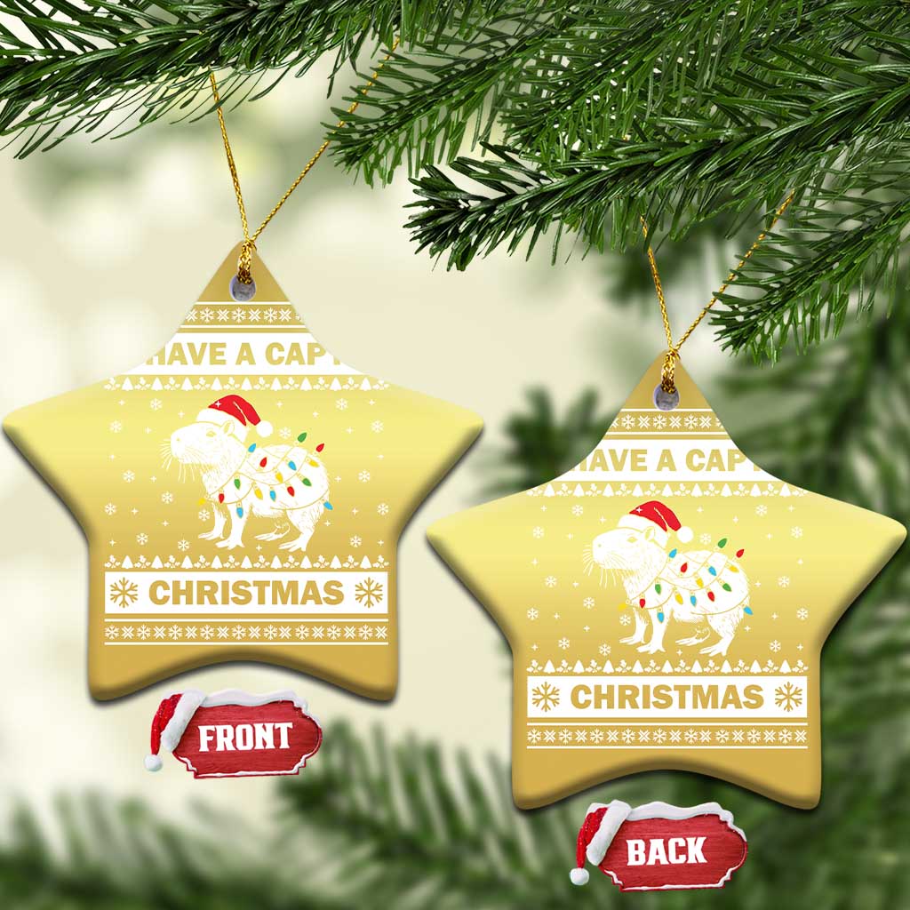 Funny Capybara Xmas Christmas Ornament Have A Capy Christmas Light TS09