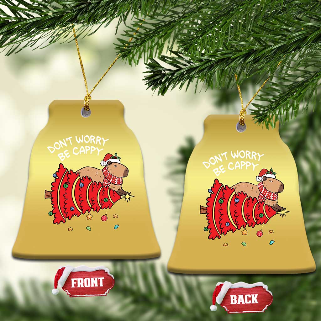 Funny Capybara Xmas Christmas Ornament Don't Worry Be Capy TS09