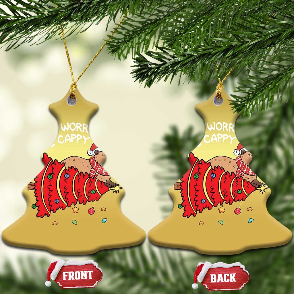 Funny Capybara Xmas Christmas Ornament Don't Worry Be Capy TS09
