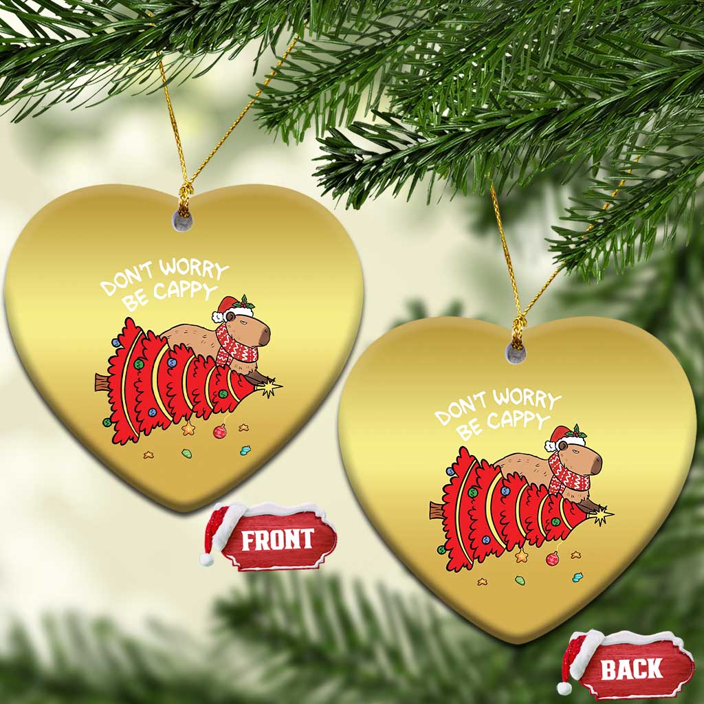Funny Capybara Xmas Christmas Ornament Don't Worry Be Capy TS09
