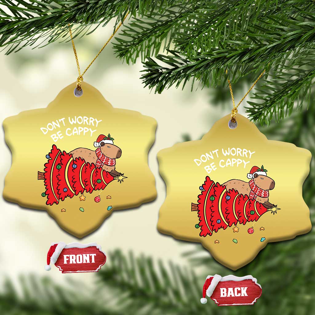 Funny Capybara Xmas Christmas Ornament Don't Worry Be Capy TS09
